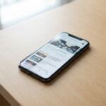 celular exibindo feed do google discover com artigo em destaque