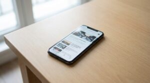 celular exibindo feed do google discover com artigo em destaque