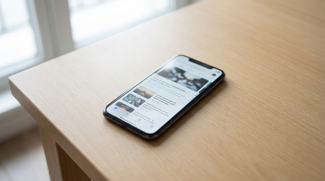 celular exibindo feed do google discover com artigo em destaque