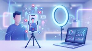 criador de conteúdo analisando crescimento de seguidores no tiktok