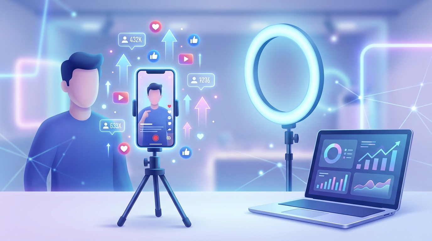 criador de conteúdo analisando crescimento de seguidores no tiktok