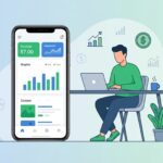 criador de conteúdo analisando ganhos online no celular