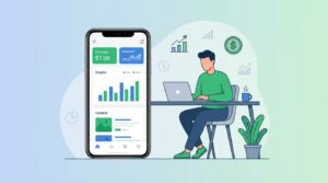 criador de conteúdo analisando ganhos online no celular