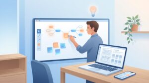 criador de conteúdo organizando ideias para redes sociais