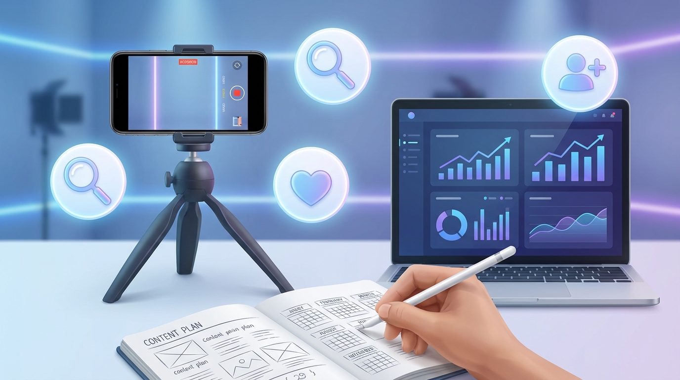 criador de conteúdo planejando vídeos para crescer no tiktok