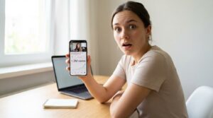 criador olhando celular com vídeo antigo ganhando visualizações
