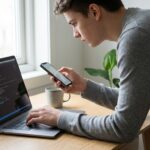 criador usando inteligência artificial para criar conteúdo no celular