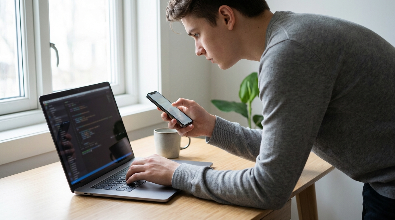 criador usando inteligência artificial para criar conteúdo no celular