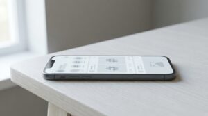 celular exibindo post com hashtags e baixo alcance